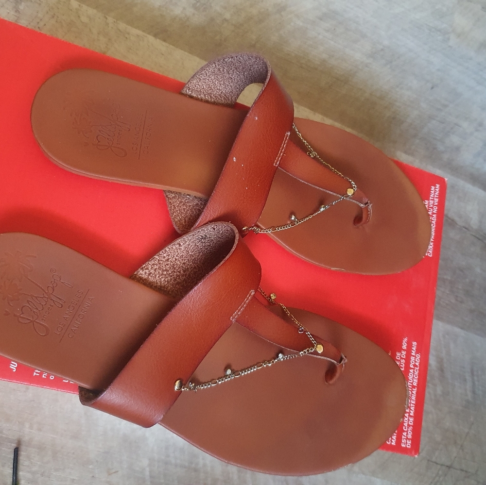 Jelly Pop Sandals With Diamond Chain Detail